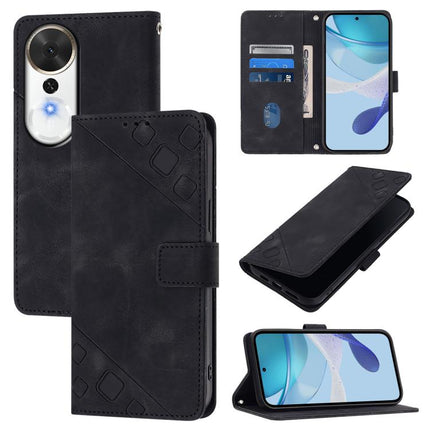 Skin-feel Embossed Leather Phone Case, For Honor Play 70 Plus, For Honor X5c Plus, For Honor X6c 4G, For Honor 400 Pro 5G Global 160.8mm