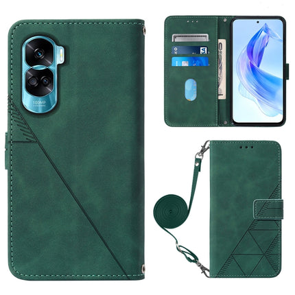 Crossbody 3D Embossed Flip Leather Phone Case, For Honor 90 Smart Global/X7b 4G/5G Global, For Honor Play 50 Plus, For Honor X6a, For Honor 90 Lite