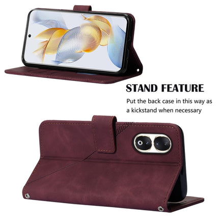Crossbody 3D Embossed Flip Leather Phone Case, For Honor 90, For Honor Magic5 Pro