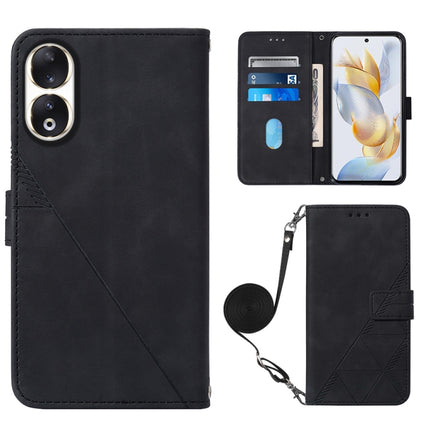 Crossbody 3D Embossed Flip Leather Phone Case, For Honor 90, For Honor Magic5 Pro