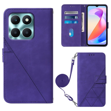 Crossbody 3D Embossed Flip Leather Phone Case, For Honor 90 Smart Global/X7b 4G/5G Global, For Honor Play 50 Plus, For Honor X6a, For Honor 90 Lite