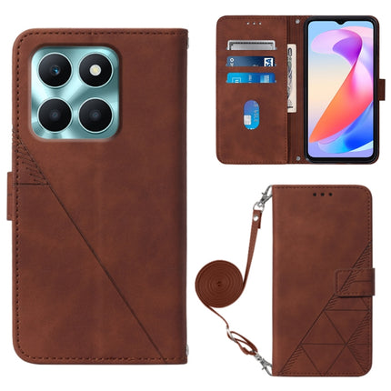 Crossbody 3D Embossed Flip Leather Phone Case, For Honor 90 Smart Global/X7b 4G/5G Global, For Honor Play 50 Plus, For Honor X6a, For Honor 90 Lite