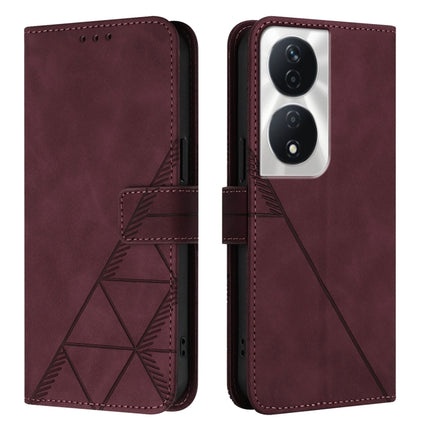 Crossbody 3D Embossed Flip Leather Phone Case, For Honor 90 Smart Global/X7b 4G/5G Global, For Honor Play 50 Plus, For Honor X6a, For Honor 90 Lite