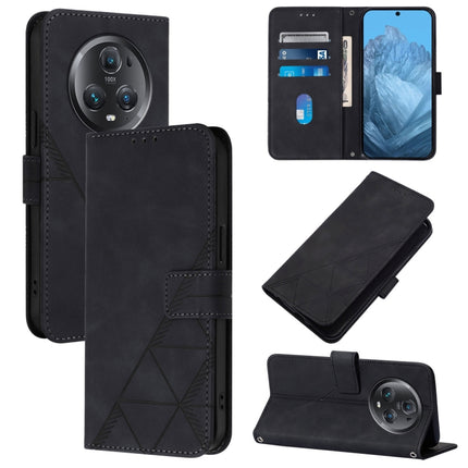 Crossbody 3D Embossed Flip Leather Phone Case, For Honor 90, For Honor Magic5 Pro