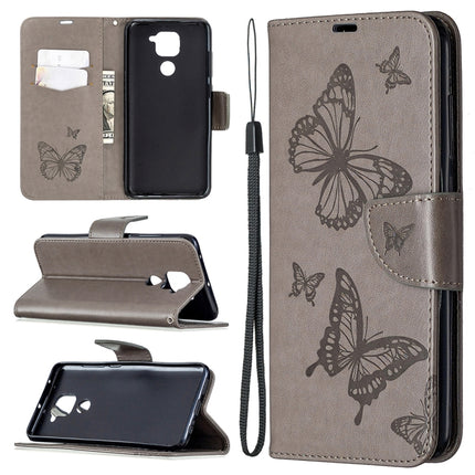 Two Butterflies Embossing Pattern Horizontal Flip Leather Case with Holder & Card Slot & Wallet & Lanyard, For Nokia 5.3, For Xiaomi Redmi Note 9