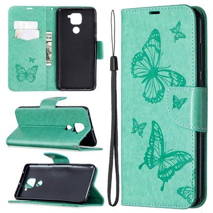 Two Butterflies Embossing Pattern Horizontal Flip Leather Case with Holder & Card Slot & Wallet & Lanyard, For Nokia 5.3, For Xiaomi Redmi Note 9