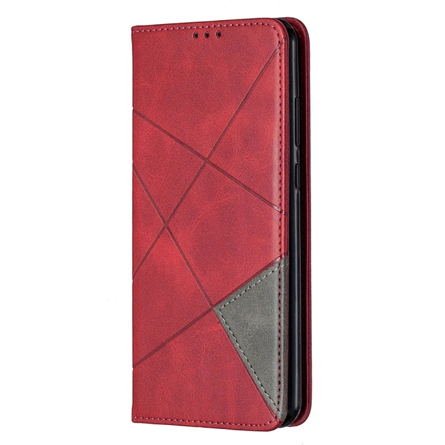 Rhombus Texture Horizontal Flip Magnetic Leather Case with Holder & Card Slots & Wallet, For Huawei Y6p