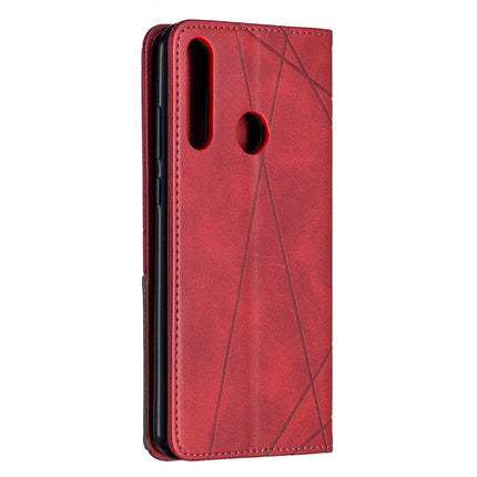 Rhombus Texture Horizontal Flip Magnetic Leather Case with Holder & Card Slots & Wallet, For Huawei Y6p