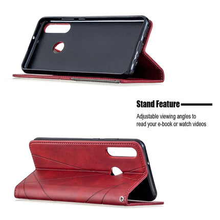 Rhombus Texture Horizontal Flip Magnetic Leather Case with Holder & Card Slots & Wallet, For Huawei Y6p