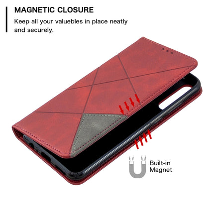 Rhombus Texture Horizontal Flip Magnetic Leather Case with Holder & Card Slots & Wallet, For Huawei Y6p