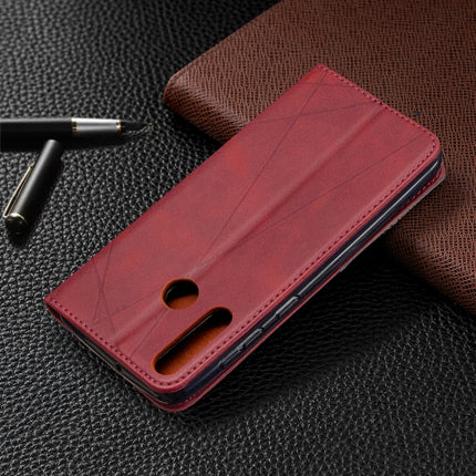 Rhombus Texture Horizontal Flip Magnetic Leather Case with Holder & Card Slots & Wallet, For Huawei Y6p