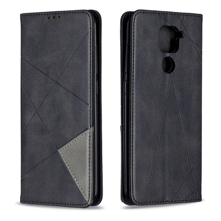 Rhombus Texture Horizontal Flip Magnetic Leather Case with Holder & Card Slots & Wallet, For Xiaomi Redmi Note 9