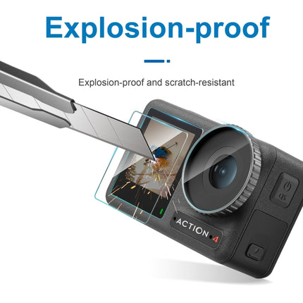 STARTRC 3 en 1 Protector de lente de pantalla frontal y trasera Películas de vidrio templado para DJI Osmo Action 4