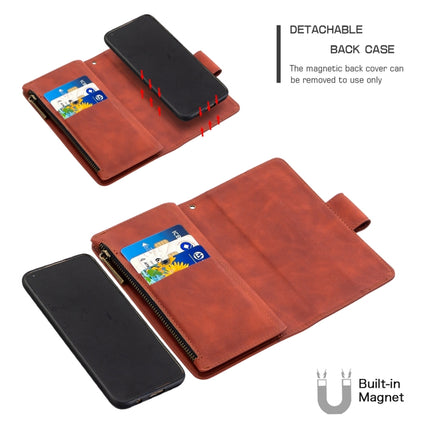 Skin Feel Detachable Magnetic Zipper Horizontal Flip PU Leather Case with Holder & Card Slots & Wallet & Photo Frame & Lanyard, For Huawei P40 Lite, For Huawei P40 Pro, For Huawei P Smart Z, For Huawei P Smart (2019)