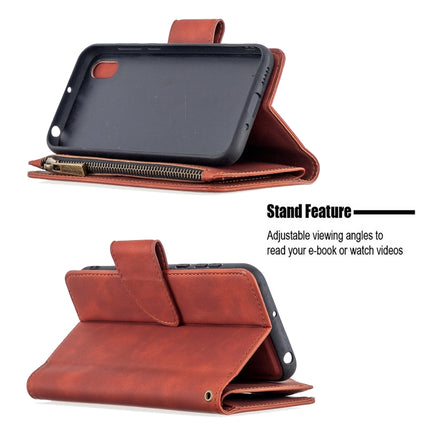 Skin Feel Detachable Magnetic Zipper Horizontal Flip PU Leather Case with Holder & Card Slots & Wallet & Photo Frame & Lanyard, For Huawei Y5 (2019), For Huawei Y6 (2019), For Huawei Y9 (2019)