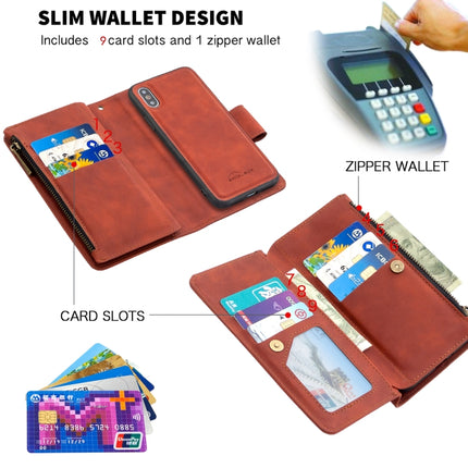 Skin Feel Detachable Magnetic Zipper Horizontal Flip PU Leather Case with Multi-Card Slots & Holder & Wallet & Photo Frame & Lanyard, For iPhone XS / X, For iPhone 6 Plus, For iPhone 6, For iPhone 11 Pro Max
