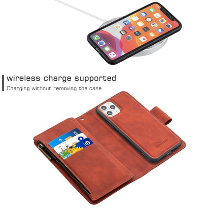 Skin Feel Detachable Magnetic Zipper Horizontal Flip PU Leather Case with Multi-Card Slots & Holder & Wallet & Photo Frame & Lanyard, For iPhone 11 Pro, For iPhone XS Max