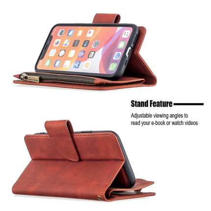 Skin Feel Detachable Magnetic Zipper Horizontal Flip PU Leather Case with Multi-Card Slots & Holder & Wallet & Photo Frame & Lanyard, For iPhone 11 Pro, For iPhone XS Max