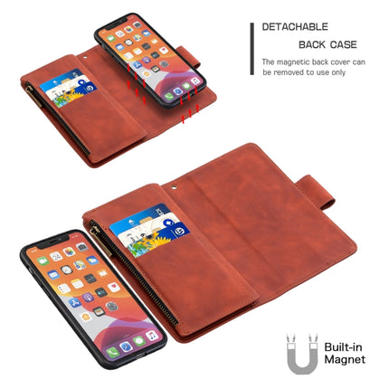 Skin Feel Detachable Magnetic Zipper Horizontal Flip PU Leather Case with Multi-Card Slots & Holder & Wallet & Photo Frame & Lanyard, For iPhone 11 Pro, For iPhone XS Max