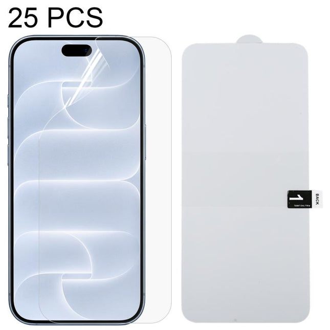25pcs Full Screen Protector Explosion-proof Hydrogel Film, For iPhone 17 Pro Max, For iPhone 17 / 17 Pro, For iPhone Air, For iPhone 16 Pro Max, For iPhone 16 Pro, For iPhone 16 Plus, For iPhone 16, For iPhone 15 Pro Max, For iPhone 15 Pro             ...