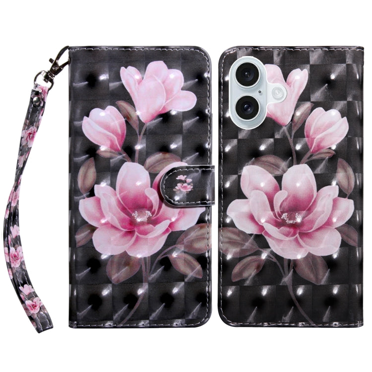 3D Painted Leather Phone Case, For iPhone 16 Plus, For iPhone 16