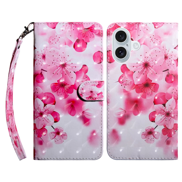 3D Painted Leather Phone Case, For iPhone 16 Plus, For iPhone 16