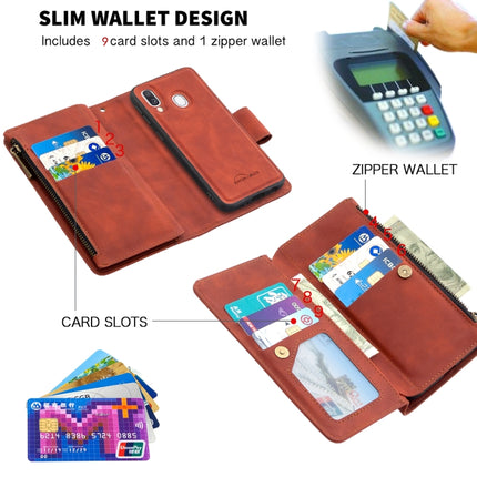 Skin Feel Detachable Magnetic Zipper Horizontal Flip PU Leather Case with Multi-Card Slots & Holder & Wallet & Photo Frame & Lanyard, For Samsung Galaxy A40, For Samsung Galaxy A41, For Samsung Galaxy A50 / A30s / A50s, For Samsung Galaxy A70e