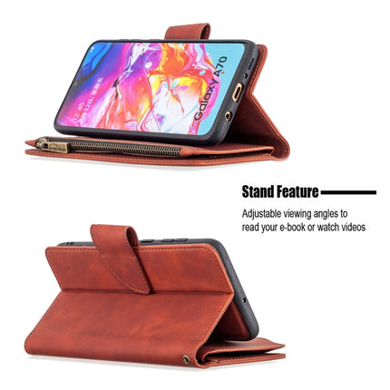 Skin Feel Detachable Magnetic Zipper Horizontal Flip PU Leather Case with Multi-Card Slots & Holder & Wallet & Photo Frame & Lanyard, For Samsung Galaxy A70, For Samsung Galaxy A71, For Samsung Galaxy A51