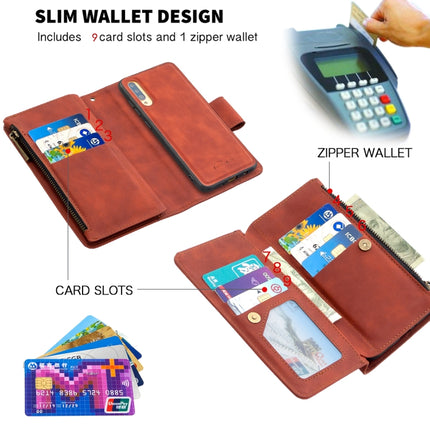 Skin Feel Detachable Magnetic Zipper Horizontal Flip PU Leather Case with Multi-Card Slots & Holder & Wallet & Photo Frame & Lanyard, For Samsung Galaxy A70, For Samsung Galaxy A71, For Samsung Galaxy A51