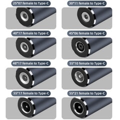 100W Computer Charging Adapter Connector, DC 2.5 x 0.7mm to USB-C / Type-C Male, DC 3 x 1.1mm to USB-C / Type-C Male, DC 4 x 1.7mm to USB-C / Type-C Male, DC 4.5 x 0.6mm to USB-C / Type-C Male, DC 4.8 x 1.7mm to USB-C / Type-C Male