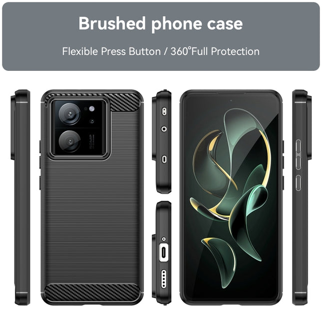 Brushed Texture Carbon Fiber TPU Phone Case, For Xiaomi 13T