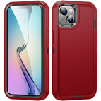 For iPhone 15 Plus / Red + Black