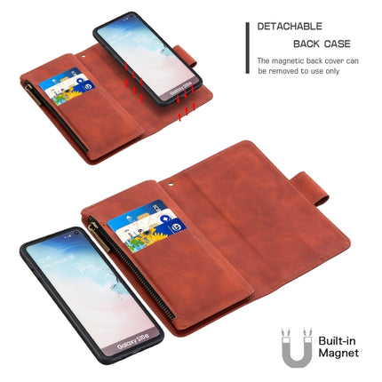 Skin Feel Detachable Magnetic Zipper Horizontal Flip PU Leather Case with Multi-Card Slots & Holder & Wallet & Photo Frame & Lanyard, For Samsung Galaxy A81, For Samsung Galaxy A91, For Samsung Galaxy Note10+, For Samsung Galaxy Note10