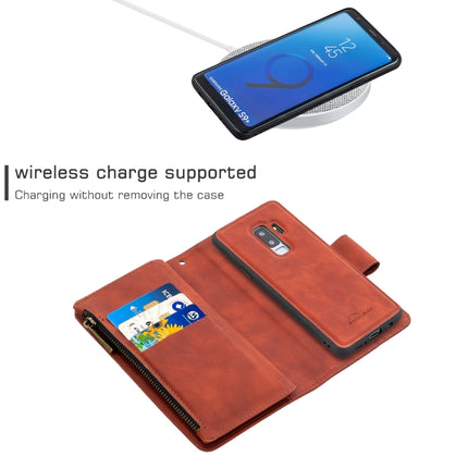 Skin Feel Detachable Magnetic Zipper Horizontal Flip PU Leather Case with Multi-Card Slots & Holder & Wallet & Photo Frame & Lanyard, For Samsung Galaxy S9+, For Samsung Galaxy S9, For Samsung Galaxy S10+, For Samsung Galaxy S10