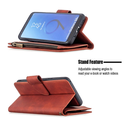 Skin Feel Detachable Magnetic Zipper Horizontal Flip PU Leather Case with Multi-Card Slots & Holder & Wallet & Photo Frame & Lanyard, For Samsung Galaxy S9+, For Samsung Galaxy S9, For Samsung Galaxy S10+, For Samsung Galaxy S10