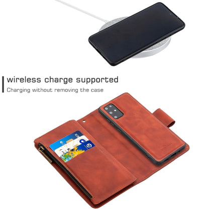 Skin Feel Detachable Magnetic Zipper Horizontal Flip PU Leather Case with Multi-Card Slots & Holder & Wallet & Photo Frame & Lanyard, For Samsung Galaxy S20+, For Samsung Galaxy S20 Ultra, For Samsung Galaxy S20