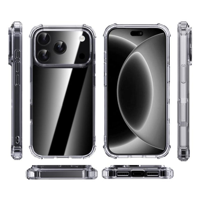 iPAKY Crystal Clear Series Shockproof PC + TPU Protective Phone Case, For iPhone 18 Pro / 17 Pro, For iPhone 18 Pro Max / 17 Pro Max, For iPhone 17e / 16e, For iPhone 16 Pro Max, For iPhone 16 Pro, For iPhone 16 Plus, For iPhone 16, For iPhone 15 Pro M...