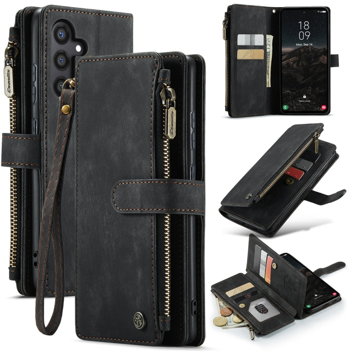 CaseMe C30 Card Slots Zipper Wallet Leather Phone Case, For Samsung Galaxy S24 5G, For Samsung Galaxy S23 FE, For Samsung Galaxy A24 4G, For Samsung Galaxy A23