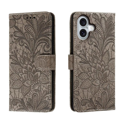 Lace Flower Embossing Flip Leather Phone Case, For iPhone 16, For iPhone 15 Pro Max, For iPhone 15 Pro, For iPhone 15 Plus