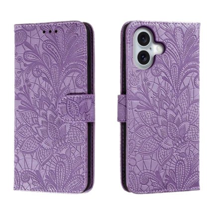 Lace Flower Embossing Flip Leather Phone Case, For iPhone 16, For iPhone 15 Pro Max, For iPhone 15 Pro, For iPhone 15 Plus