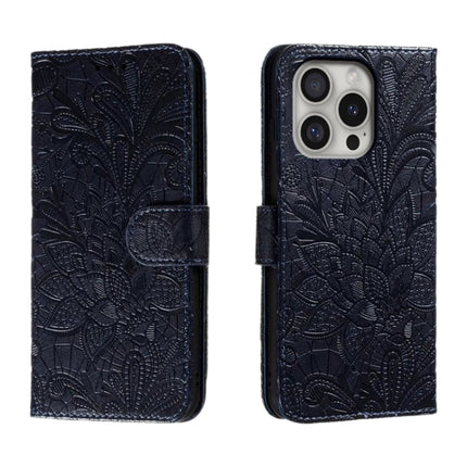 Lace Flower Embossing Flip Leather Phone Case, For iPhone Air, For iPhone 16 Pro Max, For iPhone 16 Pro, For iPhone 16 Plus