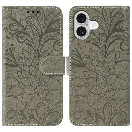 Lace Flower Embossing Flip Leather Phone Case, For iPhone 17e / 16e, For iPhone 17 Pro Max, For iPhone 17 Pro, For iPhone 17