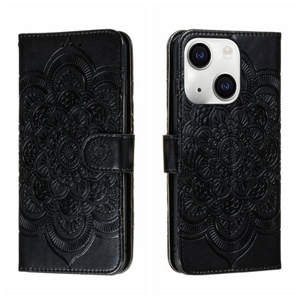 Sun Mandala Embossing Leather Phone Case, For iPhone 15 Pro, For iPhone 15 Plus, For iPhone 15