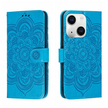 Sun Mandala Embossing Leather Phone Case, For iPhone 15 Pro, For iPhone 15 Plus, For iPhone 15