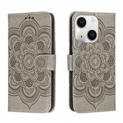 Sun Mandala Embossing Leather Phone Case, For iPhone 15 Pro, For iPhone 15 Plus, For iPhone 15