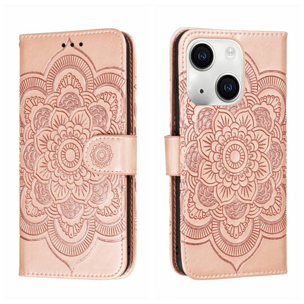 Sun Mandala Embossing Leather Phone Case, For iPhone 15 Pro, For iPhone 15 Plus, For iPhone 15