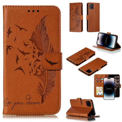 Feather Pattern Litchi Texture Leather Phone Case, For iPhone 15 Pro Max, For iPhone 15 Pro, For iPhone 15 Plus, For iPhone 15
