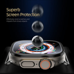 DUX DUCIS 2 in 1 Aluminum Alloy Frame Tempered Glass Screen Protector, For Apple Watch Ultra 49mm / Ultra 2 49mm