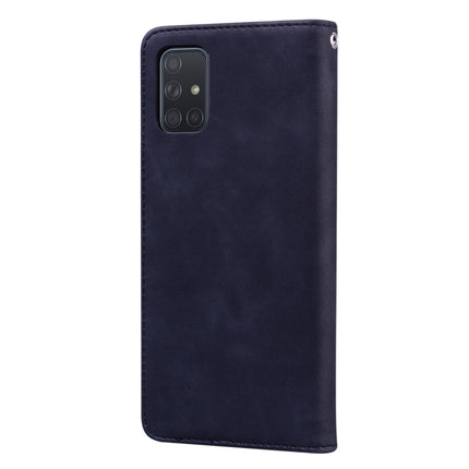 Frosted Business Magnetic Horizontal Flip PU Leather Case with Holder & Card Slot & Lanyard, For Samsung Galaxy A71