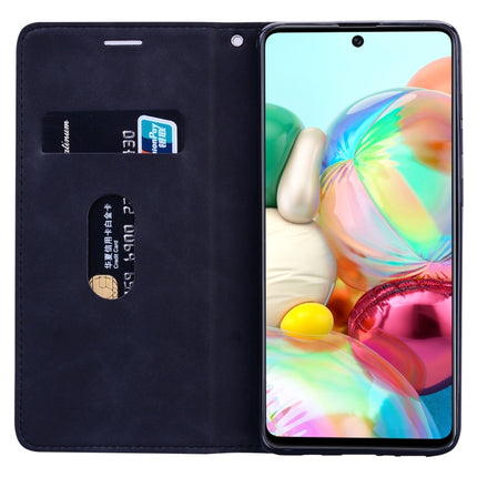 Frosted Business Magnetic Horizontal Flip PU Leather Case with Holder & Card Slot & Lanyard, For Samsung Galaxy A71
